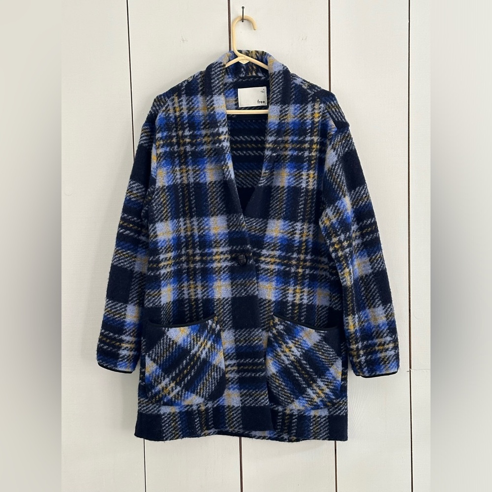 Wilfred Blue and Yellow Plaid Jacket